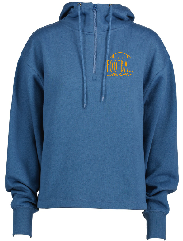 Shepherd Football Mom Gear - 2023 -  Ladies Hooded Sweatshirt - Enza Ladies Boxy Quarter Zip Hood - 9.0oz