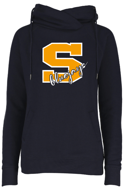 Shepherd Football Spirit Gear - 2022 - Ladies Funnel Neck Hooded Sweatshirt - Enza - 9.0oz
