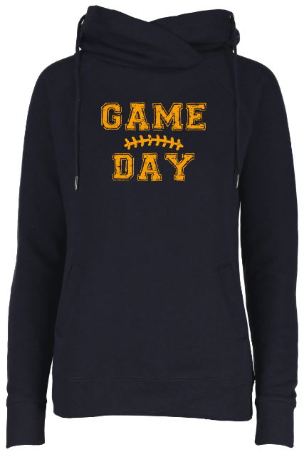 Shepherd Football Spirit Gear - 2022 - Ladies Funnel Neck Hooded Sweatshirt - Enza - 9.0oz