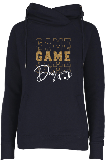 Shepherd Football Spirit Gear - 2022 - Ladies Funnel Neck Hooded Sweatshirt - Enza - 9.0oz