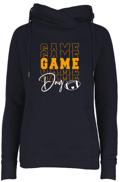 Shepherd Football Spirit Gear - 2022 - Ladies Funnel Neck Hooded Sweatshirt - Enza - 9.0oz
