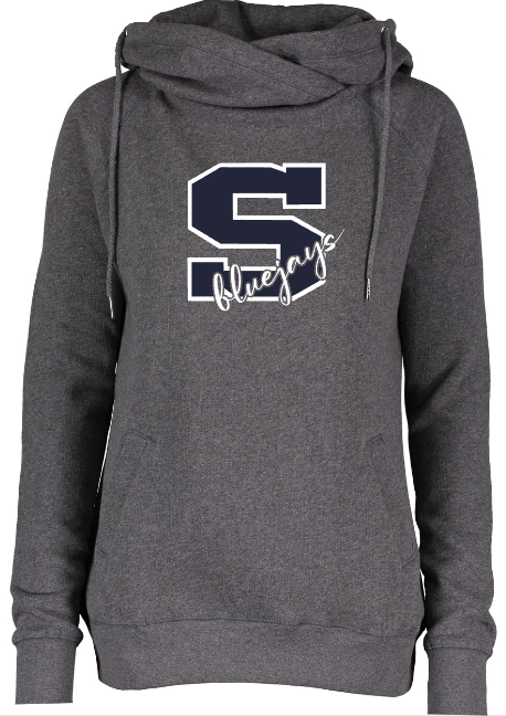 Shepherd Football Spirit Gear - 2022 - Ladies Funnel Neck Hooded Sweatshirt - Enza - 9.0oz