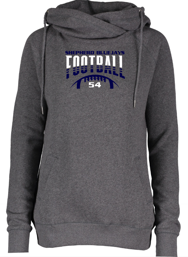 Shepherd Football Gear - 2023 -  Ladies Hooded Sweatshirt - Enza Ladies Classic Fleece Funnel Neck Pullover Hood - 9oz