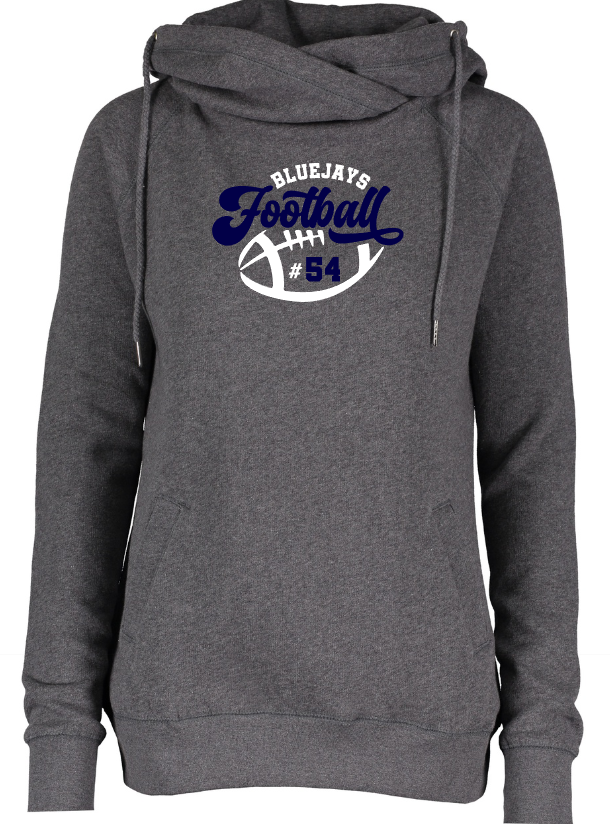 Shepherd Football Gear - 2023 -  Ladies Hooded Sweatshirt - Enza Ladies Classic Fleece Funnel Neck Pullover Hood - 9oz