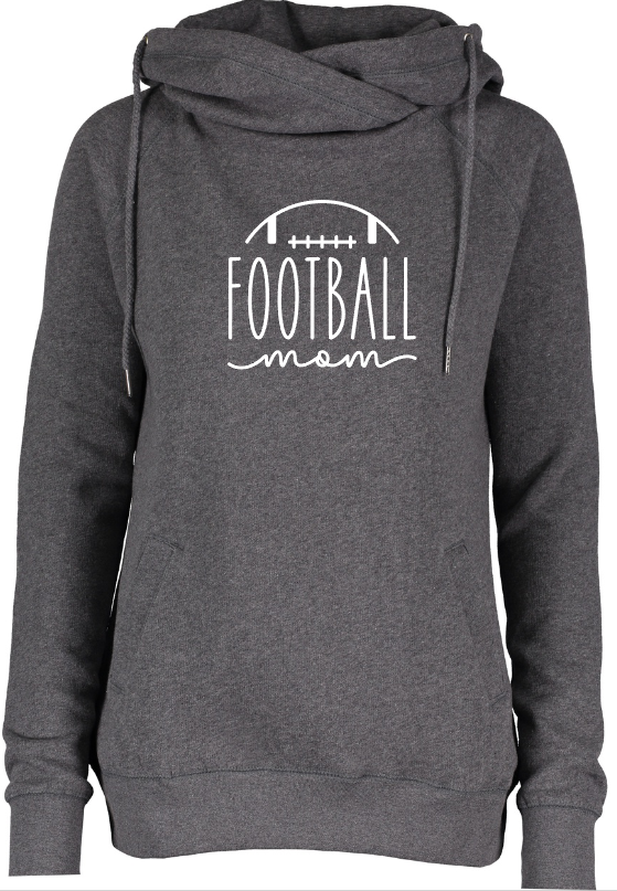 Shepherd Football Mom Gear - 2023 -  Ladies Hooded Sweatshirt - Enza Ladies Classic Fleece Funnel Neck Pullover Hood - 9oz