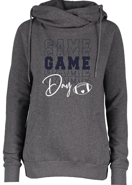 Shepherd Football Spirit Gear - 2022 - Ladies Funnel Neck Hooded Sweatshirt - Enza - 9.0oz