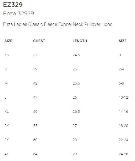 Salt River Lady Bandits - Enza Ladies Classic Fleece Funnel Neck Pullover Hood - 9.0oz