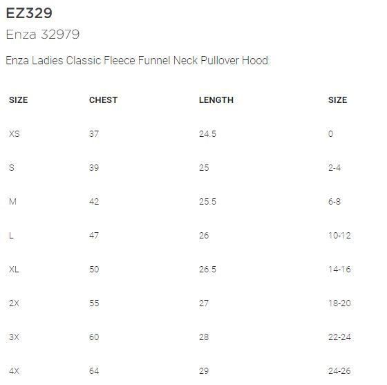 Winn Elementary - Ladies Hoodie - Enza Ladies Classic Fleece Funnel Neck Hood