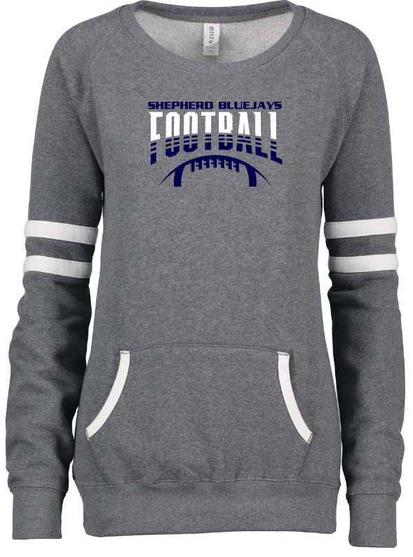 Shepherd Football Gear - 2023 -  Ladies Crew Sweatshirt - Enza Ladies Varsity Crew Neck Pullover - 9oz