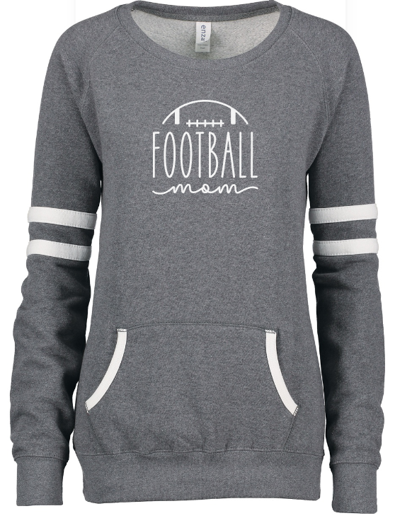 Shepherd Football Mom Gear - 2023 -  Ladies Crew Sweatshirt - Enza Ladies Varsity Crew Neck Pullover - 9oz