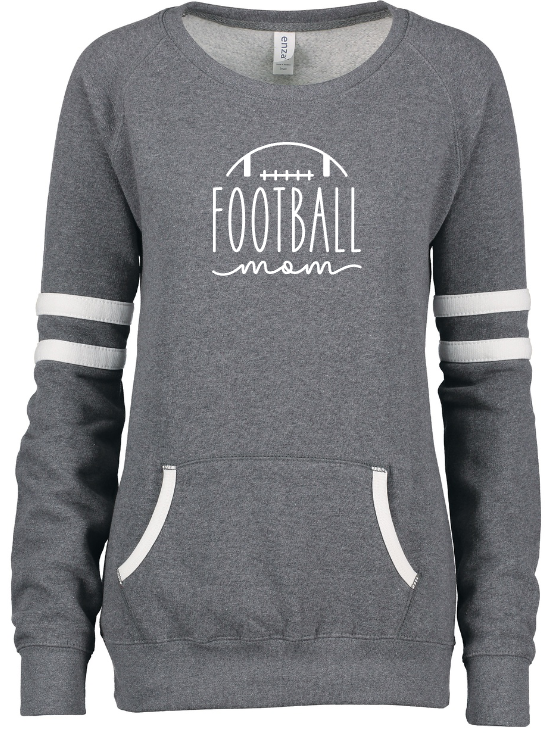Shepherd Football Mom Gear - 2023 -  Ladies Crew Sweatshirt - Enza Ladies Varsity Crew Neck Pullover - 9oz