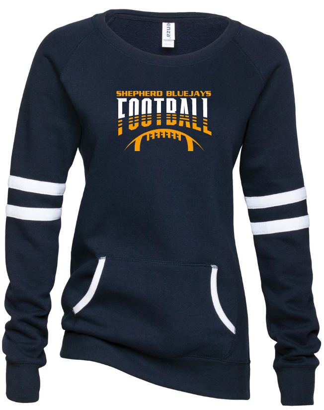 Shepherd Football Gear - 2023 -  Ladies Crew Sweatshirt - Enza Ladies Varsity Crew Neck Pullover - 9oz