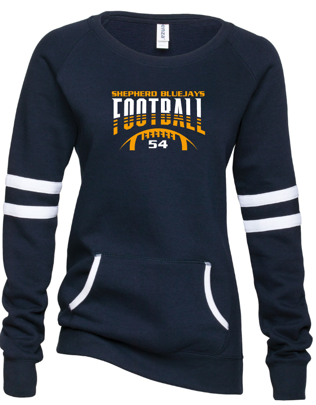 Shepherd Football Gear - 2023 -  Ladies Crew Sweatshirt - Enza Ladies Varsity Crew Neck Pullover - 9oz