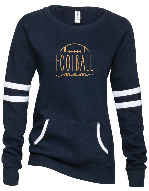 Shepherd Football Mom Gear - 2023 -  Ladies Crew Sweatshirt - Enza Ladies Varsity Crew Neck Pullover - 9oz