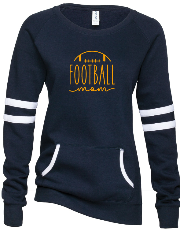 Shepherd Football Mom Gear - 2023 -  Ladies Crew Sweatshirt - Enza Ladies Varsity Crew Neck Pullover - 9oz