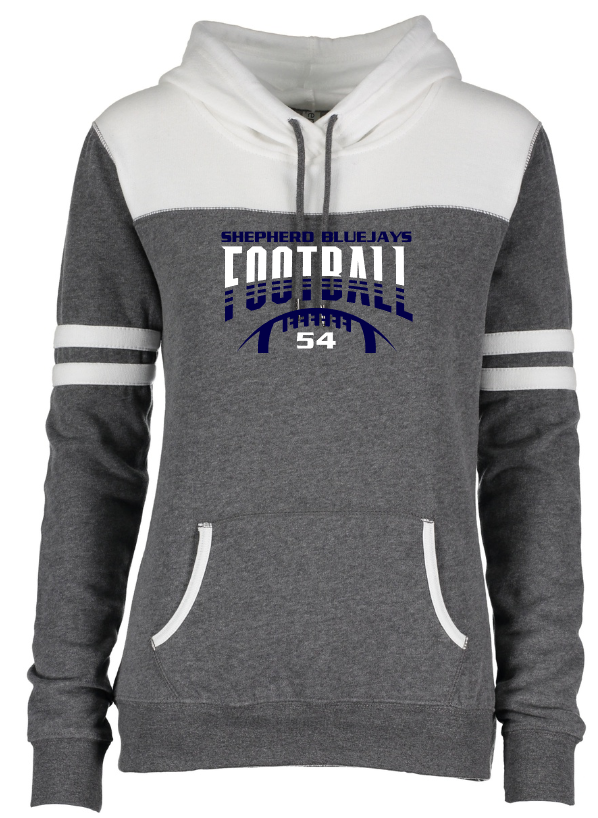 Shepherd Football Gear - 2023 -  Ladies Hooded Sweatshirt - Enza Ladies Varsity Fleece Pullover Hood - 8oz