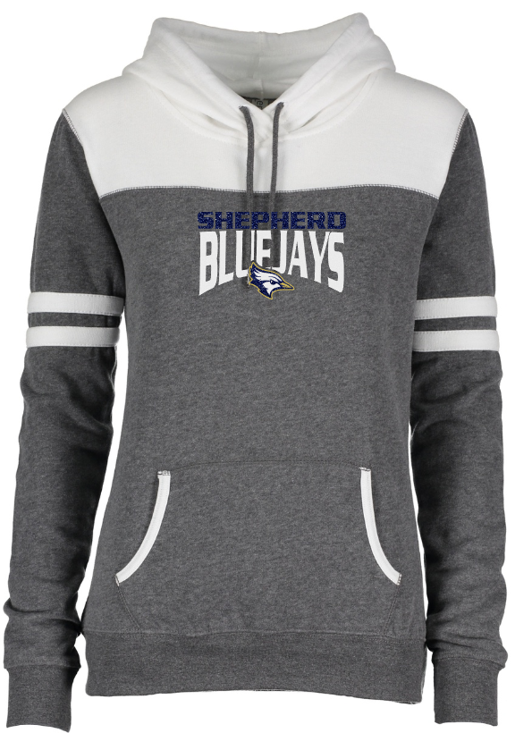 Shepherd Football Spirit Gear - 2023 - Ladies Hooded Sweatshirt - Enza Ladies Varsity Fleece Pullover Hood - 8oz