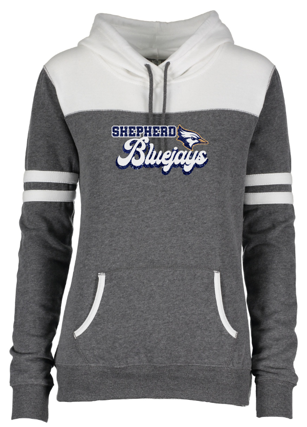 Shepherd Football Spirit Gear - 2023 - Ladies Hooded Sweatshirt - Enza Ladies Varsity Fleece Pullover Hood - 8oz