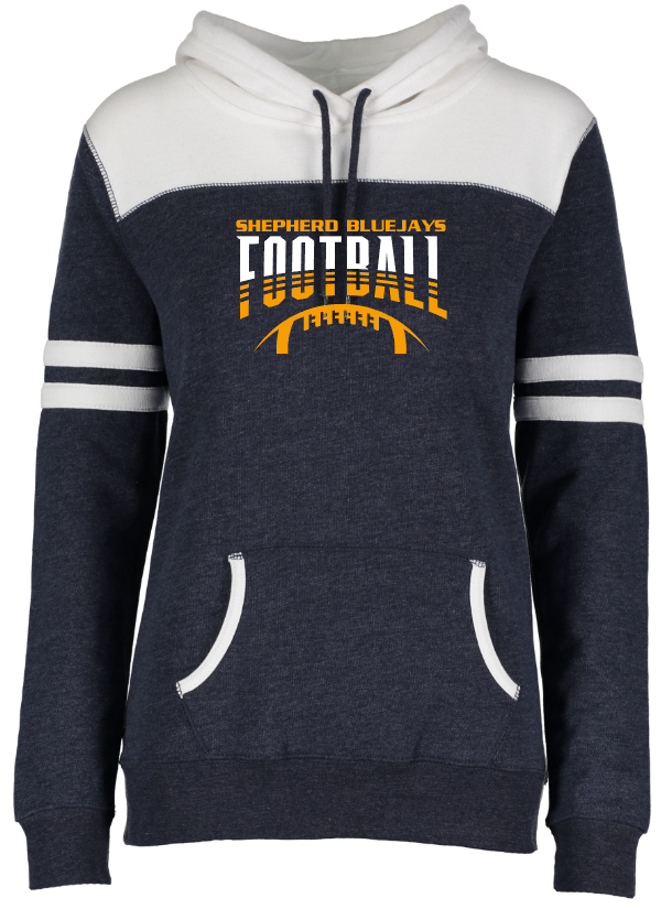 Shepherd Football Gear - 2023 -  Ladies Hooded Sweatshirt - Enza Ladies Varsity Fleece Pullover Hood - 8oz