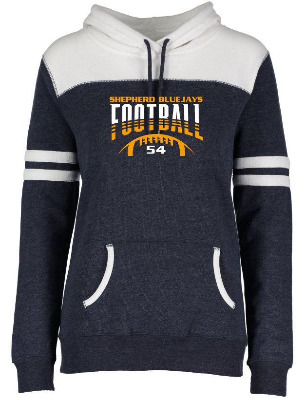 Shepherd Football Gear - 2023 -  Ladies Hooded Sweatshirt - Enza Ladies Varsity Fleece Pullover Hood - 8oz