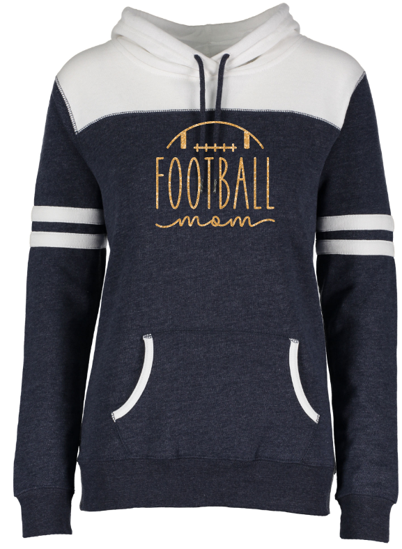Shepherd Football Mom Gear - 2023 -  Ladies Hooded Sweatshirt - Enza Ladies Varsity Fleece Pullover Hood - 8oz