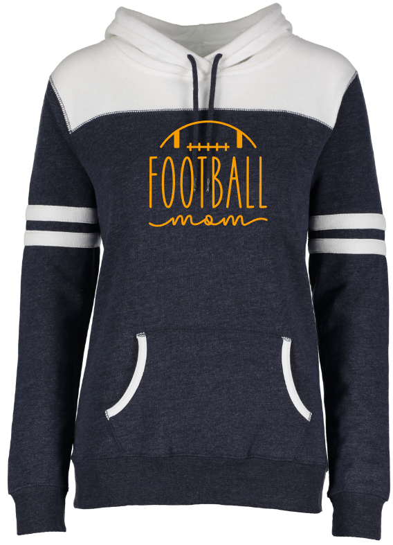 Shepherd Football Mom Gear - 2023 -  Ladies Hooded Sweatshirt - Enza Ladies Varsity Fleece Pullover Hood - 8oz