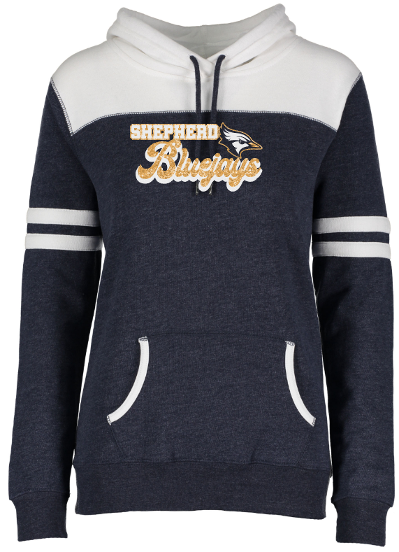 Shepherd Football Spirit Gear - 2023 - Ladies Hooded Sweatshirt - Enza Ladies Varsity Fleece Pullover Hood - 8oz