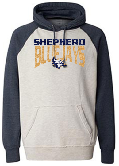 Shepherd Football Spirit Gear - 2023 - Adult Hoodie - J. America Vintage Heather Hood - 9.5oz