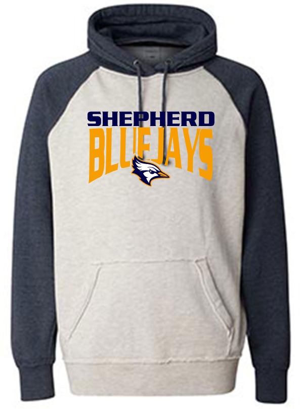 Shepherd Football Spirit Gear - 2023 - Adult Hoodie - J. America Vintage Heather Hood - 9.5oz