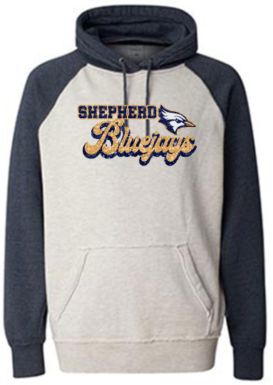 Shepherd Football Spirit Gear - 2023 - Adult Hoodie - J. America Vintage Heather Hood - 9.5oz
