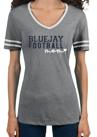 Shepherd Football Gear - 2022 - Ladies Varsity V-Neck T-Shirt - Jerzees Tri-Blend Ladies Varsity Ringer V-Neck T-Shirt - 4.5 oz