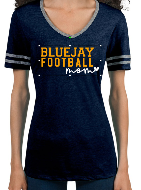 Shepherd Football Gear - 2022 - Ladies Varsity V-Neck T-Shirt - Jerzees Tri-Blend Ladies Varsity Ringer V-Neck T-Shirt - 4.5 oz