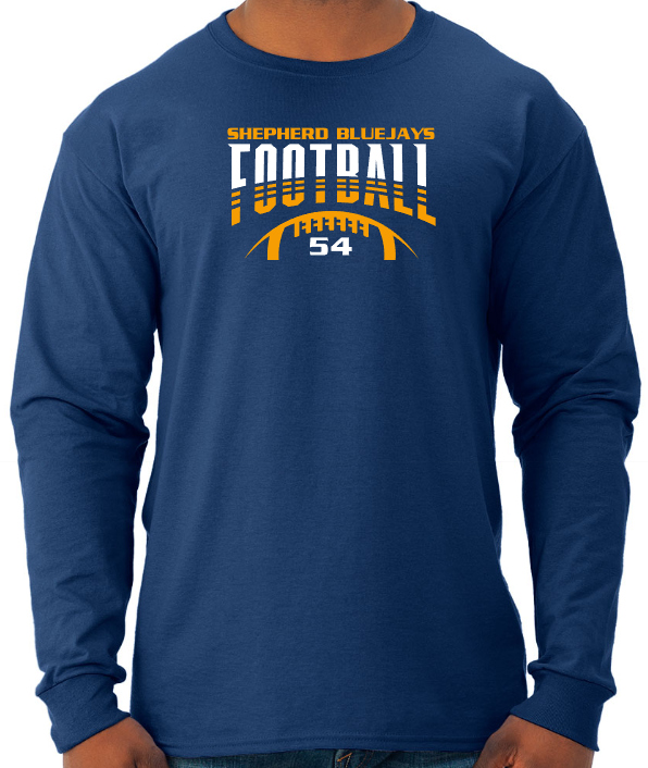 Shepherd Football Gear - 2023 -  Adult Unisex Long Sleeve Tee - Jerzees Dri-Power Unisex Long Sleeve T-Shirt - 5.4oz