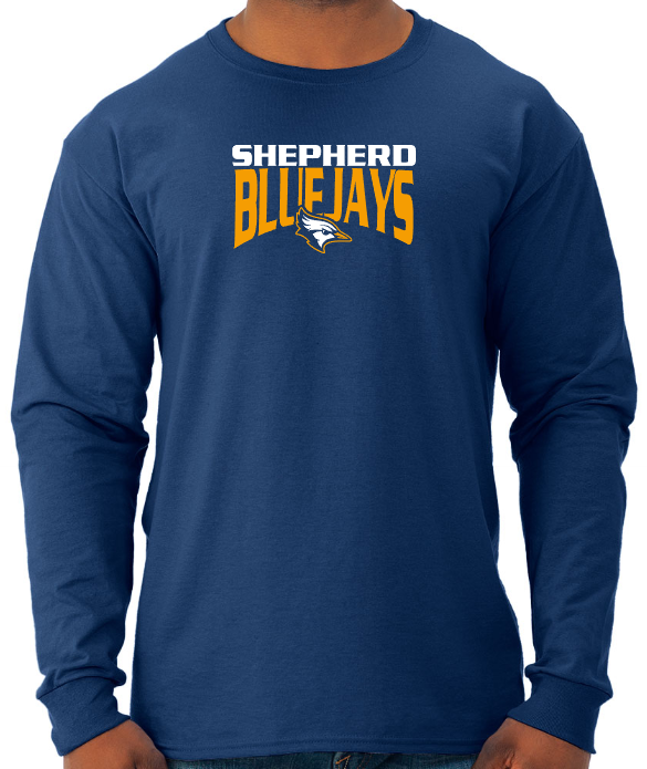 Shepherd Football Spirit Gear - 2023 - Adult Unisex Long Sleeve Tee - Jerzees Dri-Power Unisex Long Sleeve T-Shirt - 5.4oz