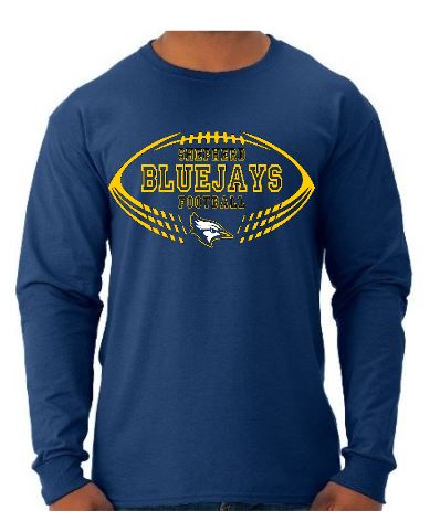 Shepherd Bluejay Football Gear - 2018 - Adult Long-Sleeve T-Shirt - Jerzees Dri-Power