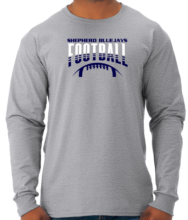 Shepherd Football Gear - 2023 -  Adult Unisex Long Sleeve Tee - Jerzees Dri-Power Unisex Long Sleeve T-Shirt - 5.4oz