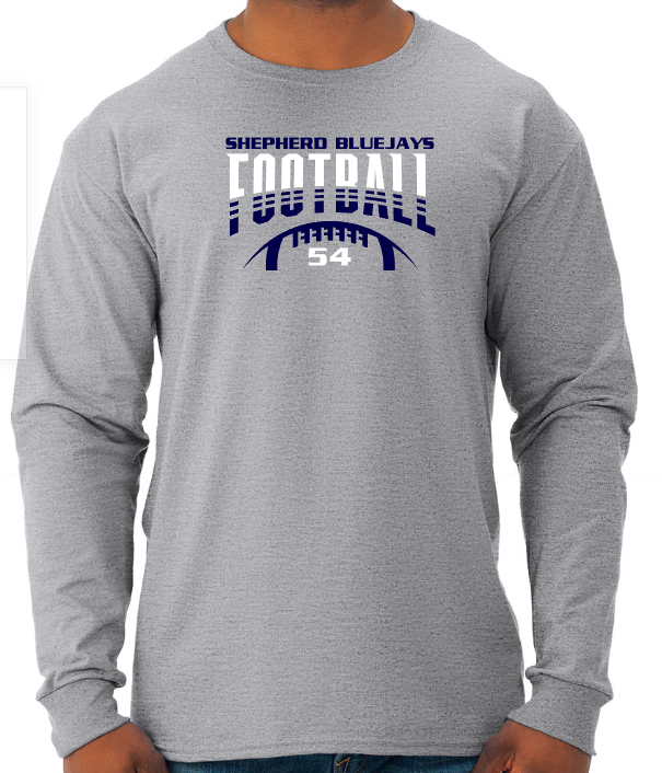 Shepherd Football Gear - 2023 -  Adult Unisex Long Sleeve Tee - Jerzees Dri-Power Unisex Long Sleeve T-Shirt - 5.4oz