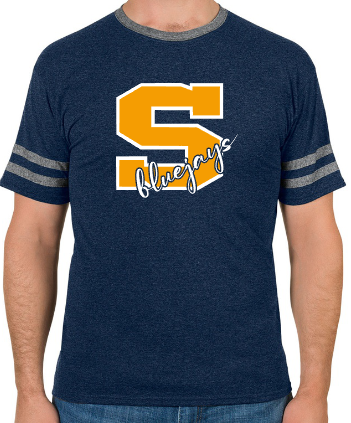 Shepherd Football Spirit Gear - 2022 - Adult Varsity T-Shirt - Jerzees Tri-Bend Varsity Ringer T-Shirt- 4.5 oz