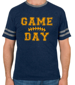 Shepherd Football Spirit Gear - 2022 - Adult Varsity T-Shirt - Jerzees Tri-Bend Varsity Ringer T-Shirt- 4.5 oz