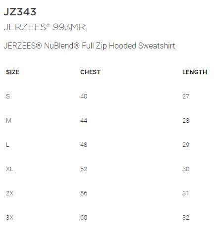 Clover Valley 4H Club - JERZEES® NuBlend® Full Zip Hooded Sweatshirt - 8oz