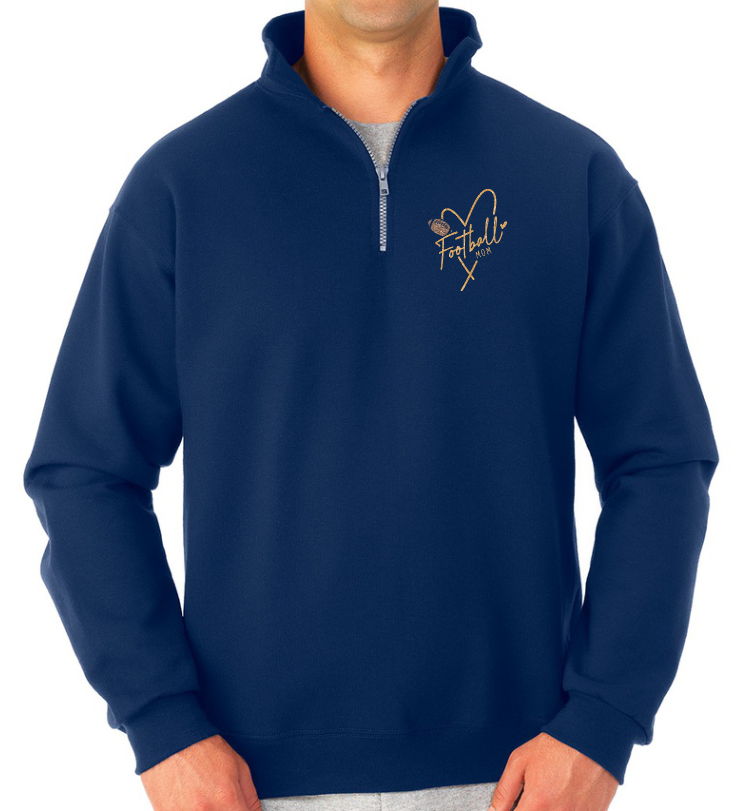Shepherd Football Family Gear - 2023 - Adult Cadet Collar Sweatshirt - Jerzees Super Sweats NuBlend Unisex Quarter-Zip Cadet Collar Sweatshirt - 9.5oz