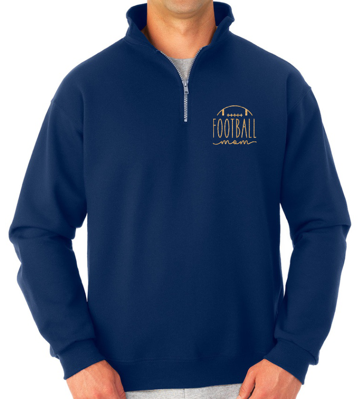 Shepherd Football Mom Gear - 2023 - Adult Cadet Collar Sweatshirt - Jerzees Super Sweats NuBlend Unisex Quarter-Zip Cadet Collar Sweatshirt - 9.5oz