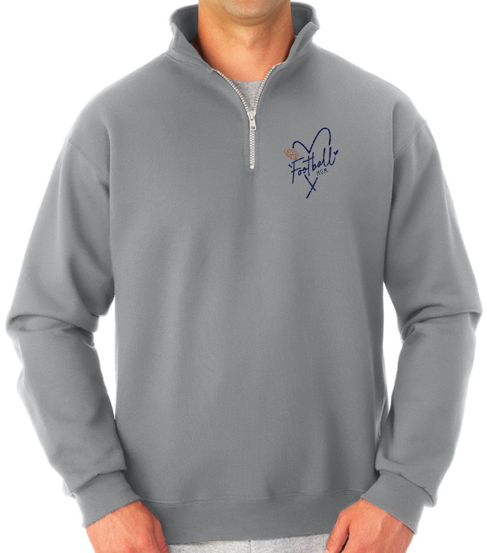 Shepherd Football Family Gear - 2023 - Adult Cadet Collar Sweatshirt - Jerzees Super Sweats NuBlend Unisex Quarter-Zip Cadet Collar Sweatshirt - 9.5oz