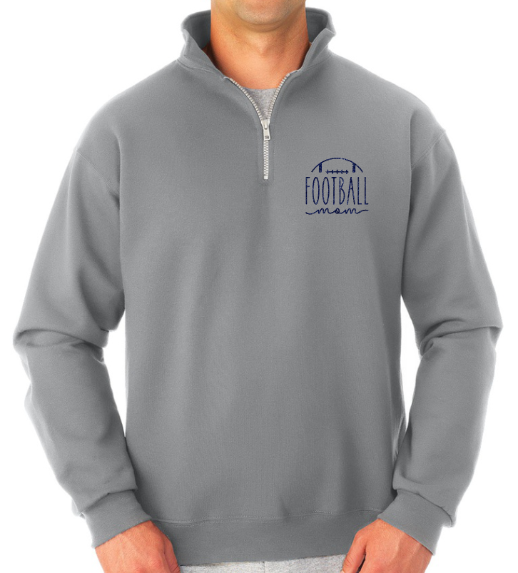 Shepherd Football Mom Gear - 2023 - Adult Cadet Collar Sweatshirt - Jerzees Super Sweats NuBlend Unisex Quarter-Zip Cadet Collar Sweatshirt - 9.5oz
