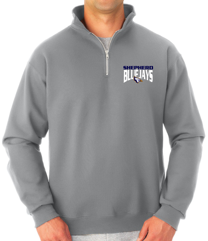 Shepherd Football Spirit Gear - 2023 - Adult Cadet Collar Sweatshirt - Jerzees Super Sweats NuBlend Unisex Quarter-Zip Cadet Collar Sweatshirt - 9.5oz