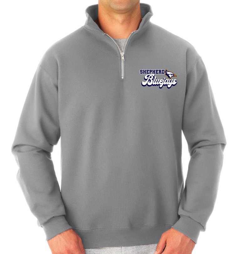 Shepherd Football Spirit Gear - 2023 - Adult Cadet Collar Sweatshirt - Jerzees Super Sweats NuBlend Unisex Quarter-Zip Cadet Collar Sweatshirt - 9.5oz