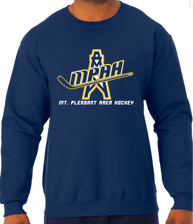 Mt. Pleasant Area Hockey - Adult Crew Sweatshirt - Jerzees NuBlend