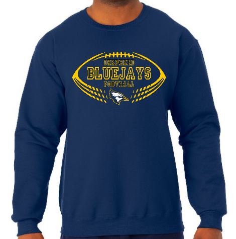 Shepherd Bluejay Football Gear - 2018 - Youth Crew Sweatshirt - Jerzees NuBlend