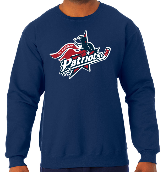 Patriots Hockey - Adult Crew Sweatshirt - Jerzees NuBlend