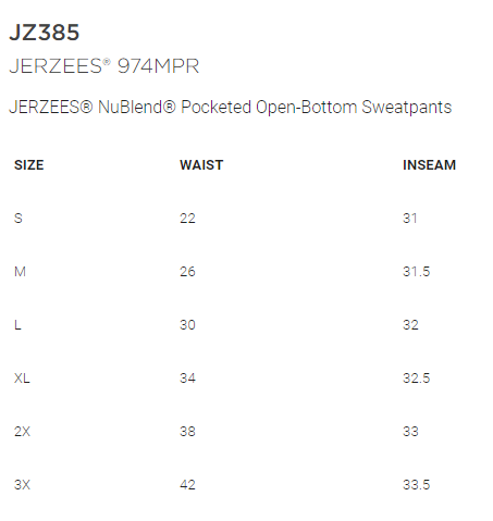 Mt. Pleasant Area Hockey - Adult Sweatpants- Jerzees NuBlend Pocketed Open-Bottom Sweatpants [EMBROIDERED DESIGN OPTION]